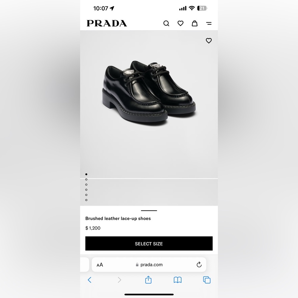 Prada Brushed leather lace-up shoes